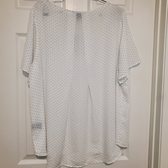 Premise White Polka Dot Blouse 1X - Picture 3 of 7